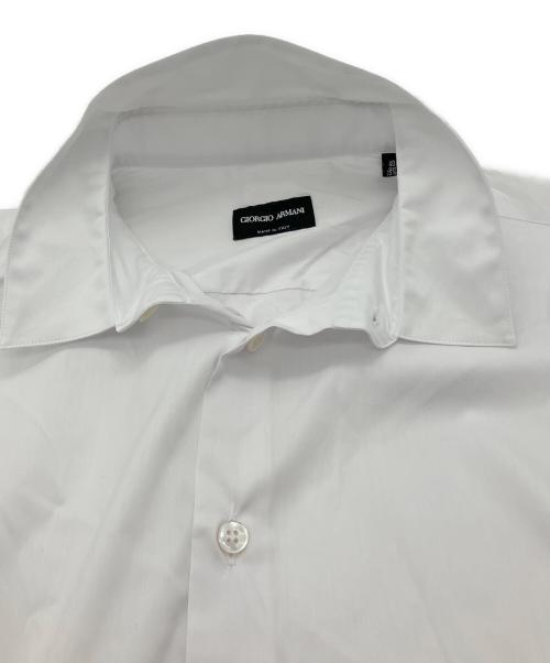 GIORGIO ARMANI（ジョルジョアルマーニ）GIORGIO ARMANI (ジョルジョアルマーニ) ストレッチファブリックシャツ カラーステイ付き ホワイト サイズ:40の古着・服飾アイテム