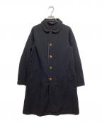 COMME des GARCONS COMME des GARCONSコムデギャルソン コムデギャルソン）の古着「ポリ縮絨 ラウンドカラー コート」｜ブラック
