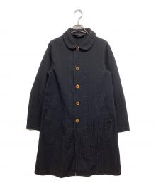 COMME des GARCONS COMME des GARCONS（コムデギャルソン コムデギャルソン）の古着「ポリ縮絨 ラウンドカラー コート」｜ブラック