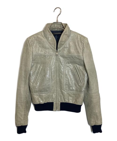 BALENCIAGA（バレンシアガ）BALENCIAGA (バレンシアガ) ゴートレザージャケット ライトグレー サイズ:38の古着・服飾アイテム
