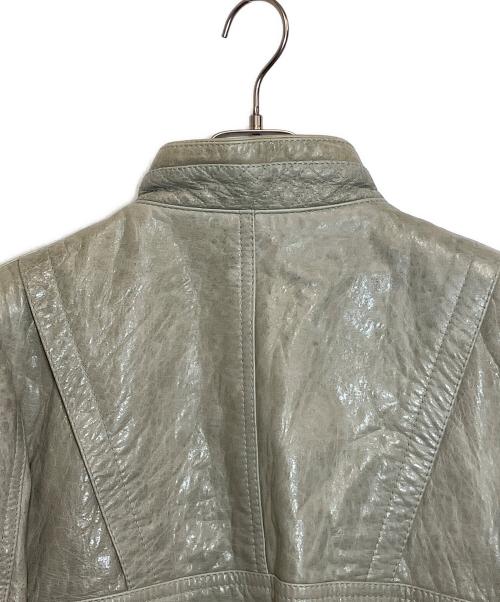 BALENCIAGA（バレンシアガ）BALENCIAGA (バレンシアガ) ゴートレザージャケット ライトグレー サイズ:38の古着・服飾アイテム