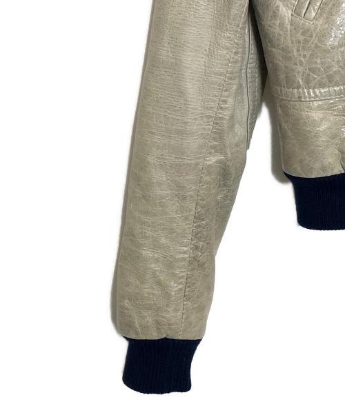 BALENCIAGA（バレンシアガ）BALENCIAGA (バレンシアガ) ゴートレザージャケット ライトグレー サイズ:38の古着・服飾アイテム