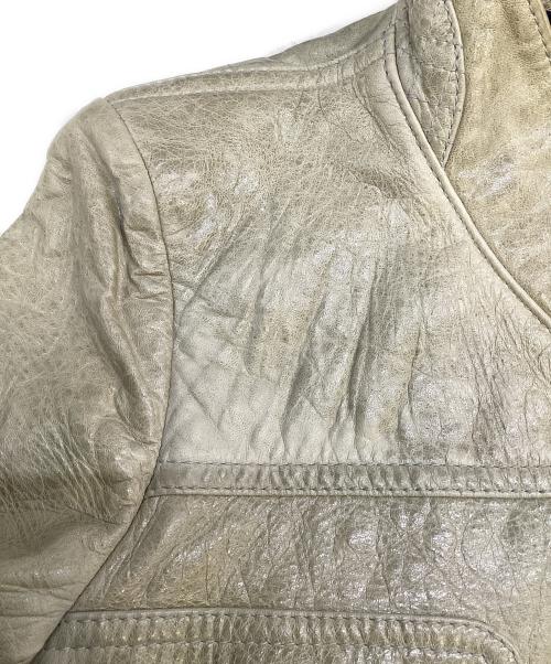 BALENCIAGA（バレンシアガ）BALENCIAGA (バレンシアガ) ゴートレザージャケット ライトグレー サイズ:38の古着・服飾アイテム