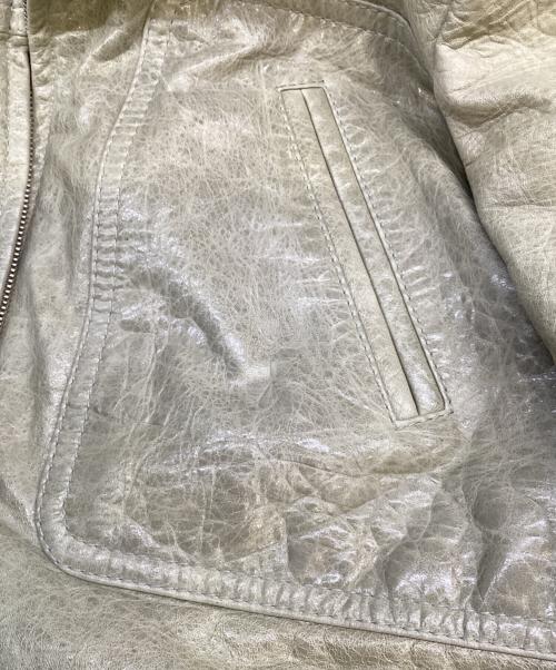 BALENCIAGA（バレンシアガ）BALENCIAGA (バレンシアガ) ゴートレザージャケット ライトグレー サイズ:38の古着・服飾アイテム
