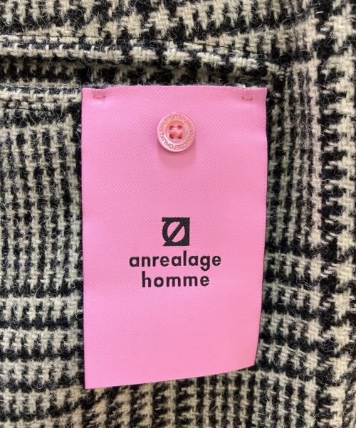 ANREALAGE HOMME（アンリアレイジオム）ANREALAGE HOMME (アンリアレイジオム) タックワイドパンツ ブラック×ホワイト サイズ:48の古着・服飾アイテム