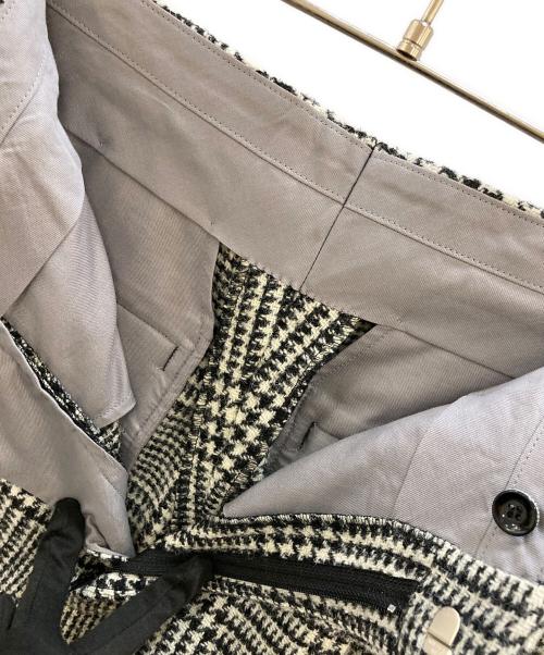 ANREALAGE HOMME（アンリアレイジオム）ANREALAGE HOMME (アンリアレイジオム) タックワイドパンツ ブラック×ホワイト サイズ:48の古着・服飾アイテム