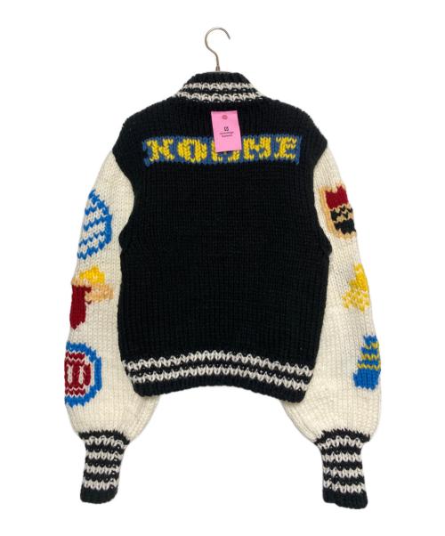 ANREALAGE HOMME（アンリアレイジオム）anrealage homme (アンリアレイジオム) KNIT BASKET BALL JUMPER ブラック×ホワイト サイズ:Freeの古着・服飾アイテム