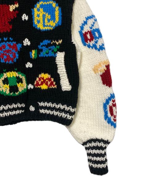 ANREALAGE HOMME（アンリアレイジオム）anrealage homme (アンリアレイジオム) KNIT BASKET BALL JUMPER ブラック×ホワイト サイズ:Freeの古着・服飾アイテム