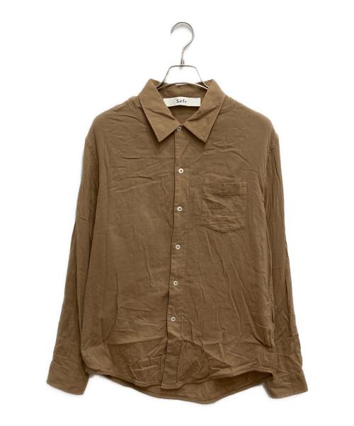 Sefr（セファ）Sefr (セファ) LEO コットンボイル シャツ ブラウン サイズ:Sの古着・服飾アイテム