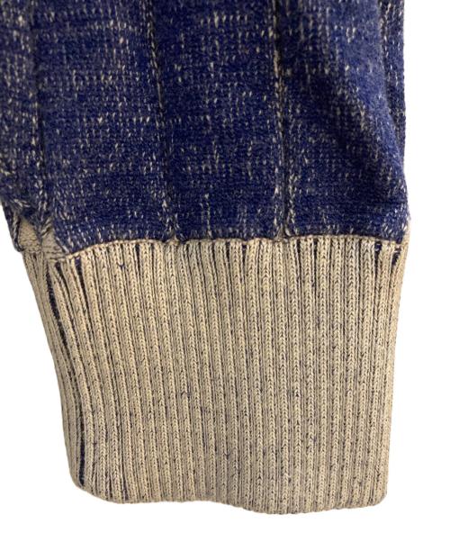 jacquemus（ジャックムス）jacquemus (ジャックムス) ウールニットジップアップニット ネイビー×ベージュ サイズ:Mの古着・服飾アイテム