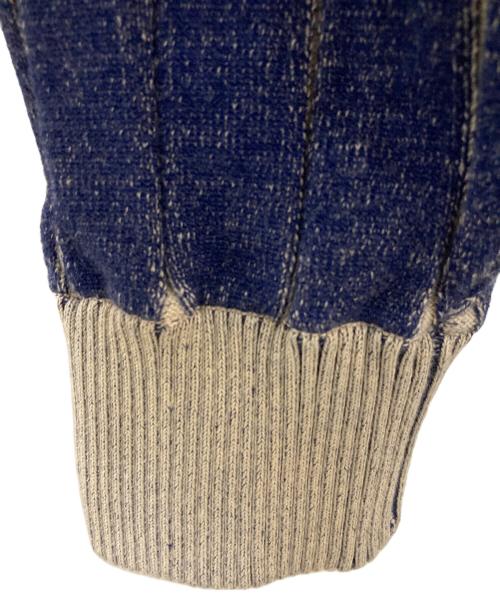 jacquemus（ジャックムス）jacquemus (ジャックムス) ウールニットジップアップニット ネイビー×ベージュ サイズ:Mの古着・服飾アイテム