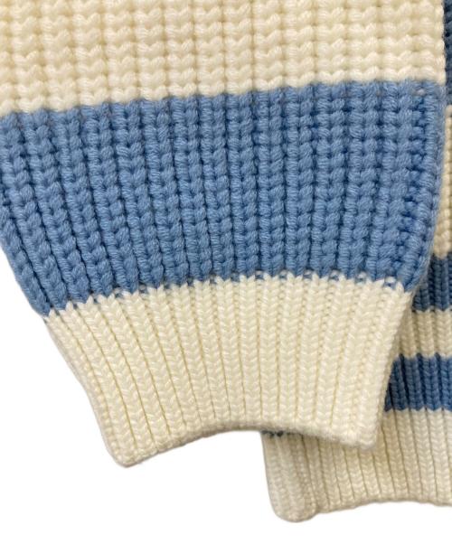 S.S.DALEY（エス・エス・ダイリー）S.S.DALEY (エス・エス・ダイリー) Lawrence Tie-Neck Merino Sweater ブルー×ホワイト サイズ:Mの古着・服飾アイテム