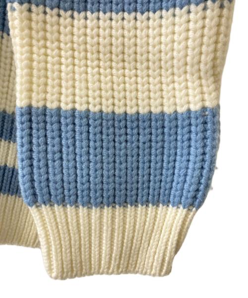 S.S.DALEY（エス・エス・ダイリー）S.S.DALEY (エス・エス・ダイリー) Lawrence Tie-Neck Merino Sweater ブルー×ホワイト サイズ:Mの古着・服飾アイテム