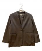 JOURNAL STANDARD relumeジャーナルスタンダード レリューム）の古着「ウーリッシュツイルノーカラージャケット」｜ブラウン