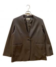 JOURNAL STANDARD relume（ジャーナルスタンダード レリューム）の古着「ウーリッシュツイルノーカラージャケット」｜ブラウン