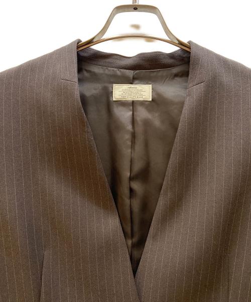 JOURNAL STANDARD relume（ジャーナルスタンダード レリューム）JOURNAL STANDARD relume (ジャーナルスタンダード レリューム) ウーリッシュツイルノーカラージャケット ブラウン サイズ:38 未使用品の古着・服飾アイテム