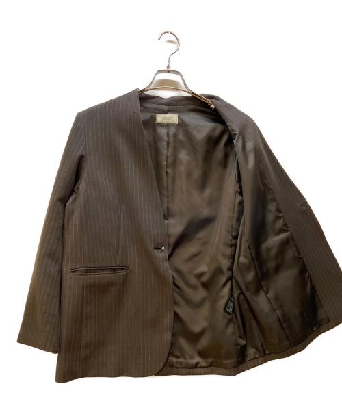 JOURNAL STANDARD relume（ジャーナルスタンダード レリューム）JOURNAL STANDARD relume (ジャーナルスタンダード レリューム) ウーリッシュツイルノーカラージャケット ブラウン サイズ:38 未使用品の古着・服飾アイテム