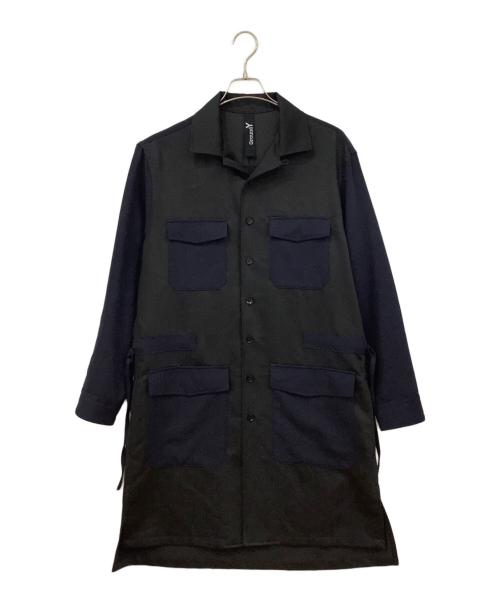 GROUND Y（グラウンドワイ）GROUND Y (グラウンドワイ) ウールコート ブラック×ネイビー サイズ:3の古着・服飾アイテム