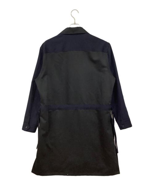 GROUND Y（グラウンドワイ）GROUND Y (グラウンドワイ) ウールコート ブラック×ネイビー サイズ:3の古着・服飾アイテム