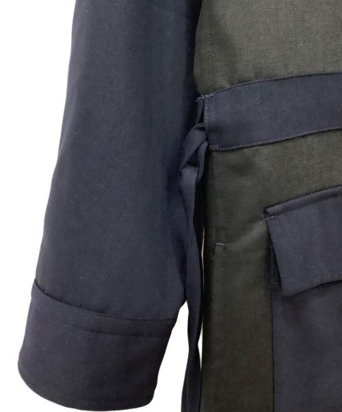 GROUND Y（グラウンドワイ）GROUND Y (グラウンドワイ) ウールコート ブラック×ネイビー サイズ:3の古着・服飾アイテム