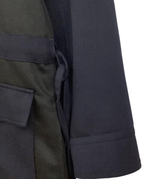 GROUND Y（グラウンドワイ）GROUND Y (グラウンドワイ) ウールコート ブラック×ネイビー サイズ:3の古着・服飾アイテム
