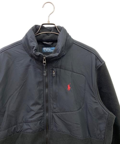 POLO RALPH LAUREN（ポロ・ラルフローレン）POLO RALPH LAUREN (ポロ・ラルフローレン) フリース切替ジャケット ブラック サイズ:XLの古着・服飾アイテム