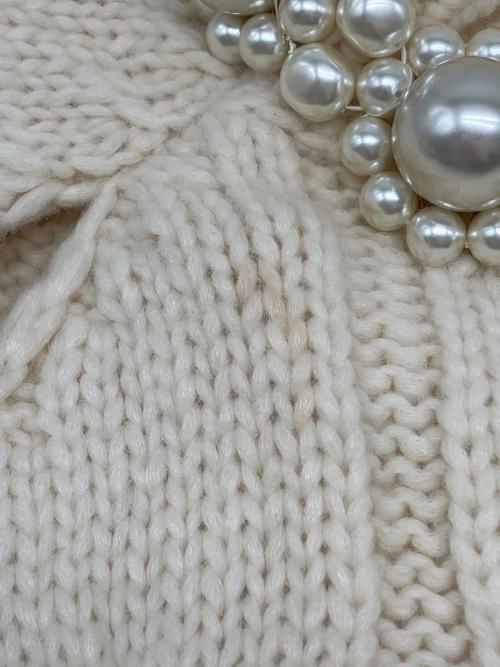 Simone Rocha（シモーネ ロシャ）Simone Rocha (シモーネ ロシャ) パール装飾ケーブルニット アイボリー サイズ:XSの古着・服飾アイテム