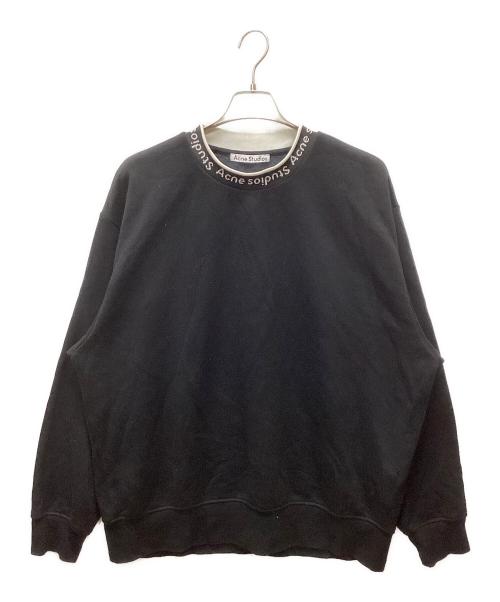 Acne studios（アクネ ストゥディオス）Acne studios (アクネ ストゥディオス) FULTON LOGO RIB SWEATSHIRT ブラック サイズ:Lの古着・服飾アイテム