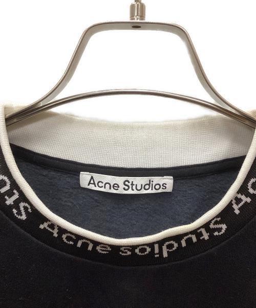 Acne studios（アクネ ストゥディオス）Acne studios (アクネ ストゥディオス) FULTON LOGO RIB SWEATSHIRT ブラック サイズ:Lの古着・服飾アイテム