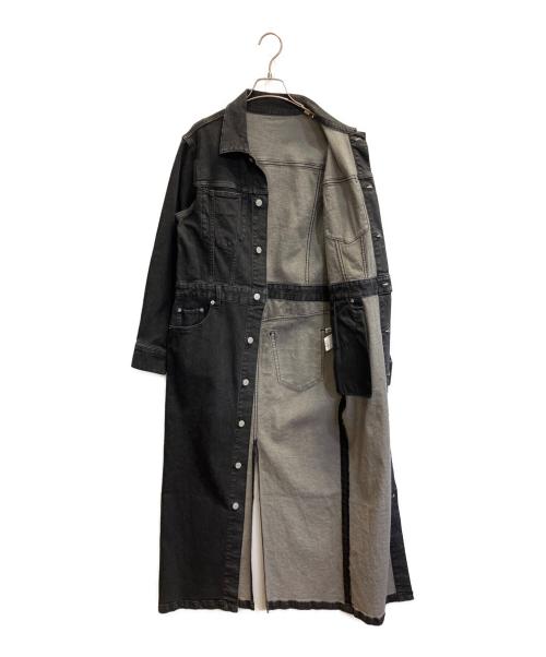 Whim Gazette（ウィムガゼット）Whim Gazette (ウィムガゼット) ストレッチデニムワンピース ブラック サイズ:FREEの古着・服飾アイテム