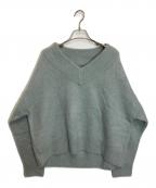 Nobleノーブル）の古着「YAK/ヤク ワイドVネックニット」｜ブルー