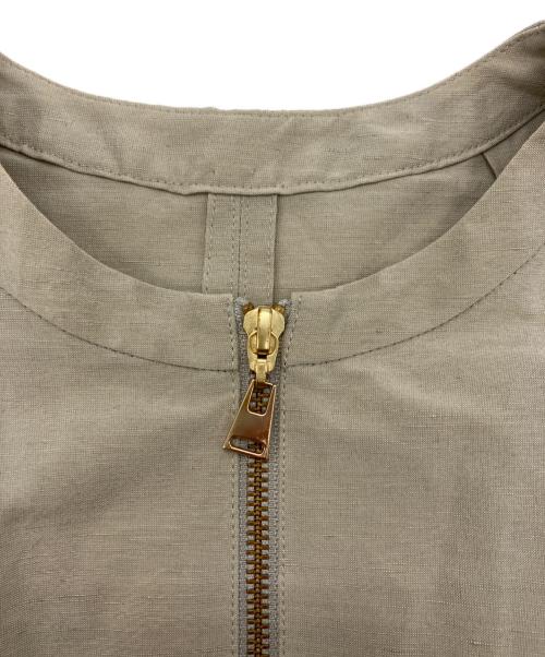 Noble（ノーブル）Noble (ノーブル) リネン ダンガリーワッシャー クルーネック ブルゾン ベージュ サイズ:Freeの古着・服飾アイテム
