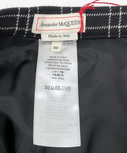 ALEXANDER McQUEEN（アレキサンダーマックイーン）ALEXANDER McQUEEN (アレキサンダーマックイーン) EXPL MINI SKT WELSH CHECK　タグ付き ブラック サイズ:40の古着・服飾アイテム