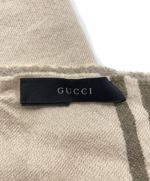 GUCCI（グッチ）GUCCI (グッチ) GGジャガードウールマフラー ベージュの古着・服飾アイテム
