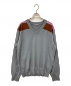 LANVINランバン）の古着「Vネックニット」｜グレー×ブラウン