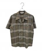 Burberry'sバーバリーズ）の古着「ノバチェックオープンカラーシャツ」｜グレー