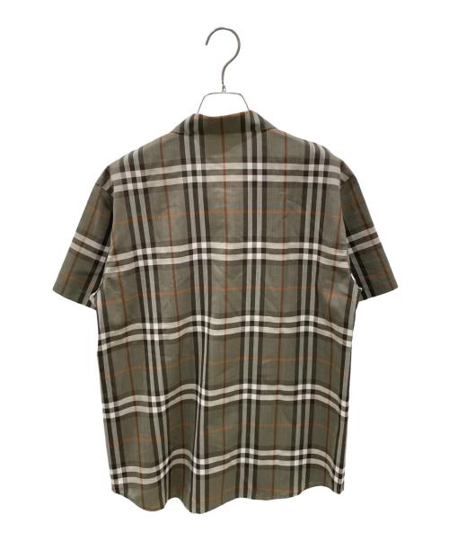 Burberry's（バーバリーズ）Burberry's (バーバリーズ) ノバチェックオープンカラーシャツ グレー サイズ:9Rの古着・服飾アイテム
