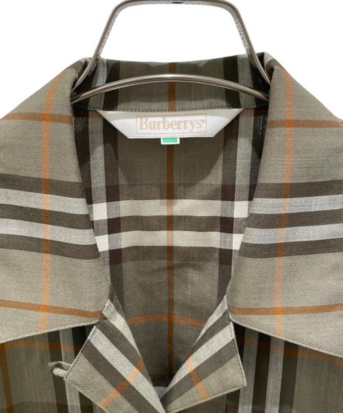 Burberry's（バーバリーズ）Burberry's (バーバリーズ) ノバチェックオープンカラーシャツ グレー サイズ:9Rの古着・服飾アイテム