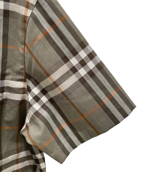 Burberry's（バーバリーズ）Burberry's (バーバリーズ) ノバチェックオープンカラーシャツ グレー サイズ:9Rの古着・服飾アイテム