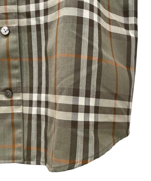 Burberry's（バーバリーズ）Burberry's (バーバリーズ) ノバチェックオープンカラーシャツ グレー サイズ:9Rの古着・服飾アイテム
