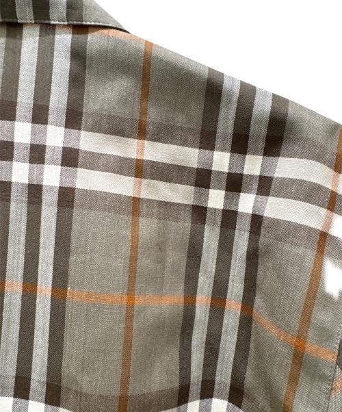 Burberry's（バーバリーズ）Burberry's (バーバリーズ) ノバチェックオープンカラーシャツ グレー サイズ:9Rの古着・服飾アイテム