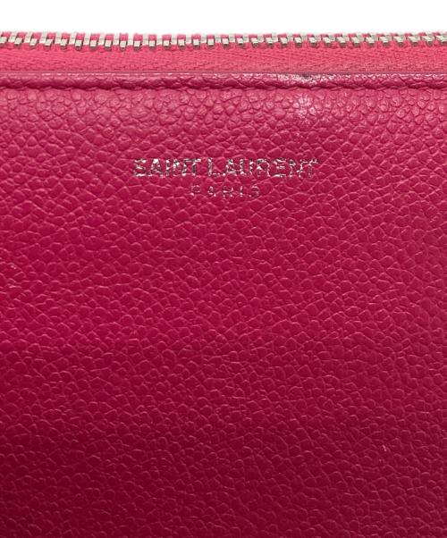 Saint Laurent Paris（サンローランパリ）Saint Laurent Paris (サンローランパリ) ラウンドファスナー長財布 ピンクの古着・服飾アイテム