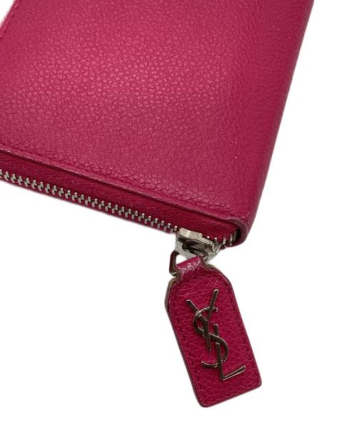 Saint Laurent Paris（サンローランパリ）Saint Laurent Paris (サンローランパリ) ラウンドファスナー長財布 ピンクの古着・服飾アイテム