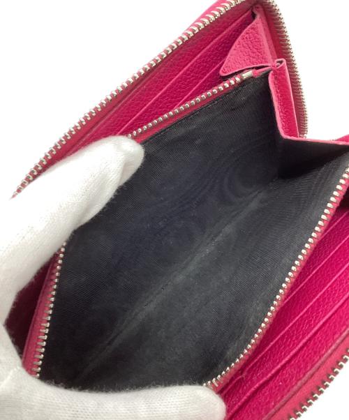 Saint Laurent Paris（サンローランパリ）Saint Laurent Paris (サンローランパリ) ラウンドファスナー長財布 ピンクの古着・服飾アイテム