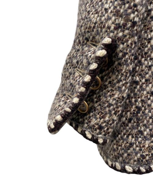 CHANEL（シャネル）CHANEL (シャネル) ココマーク釦 ウールシルクツイードジャケット ブラウン サイズ:40の古着・服飾アイテム