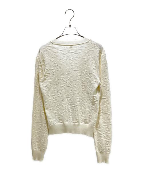 HERMES（エルメス）HERMES (エルメス) シェーヌダンクル シルクコットンVネックニットカーディガン ホワイト サイズ:36の古着・服飾アイテム