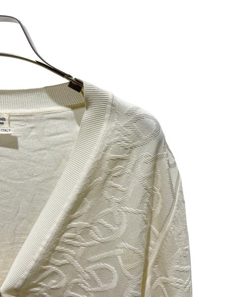 HERMES（エルメス）HERMES (エルメス) シェーヌダンクル シルクコットンVネックニットカーディガン ホワイト サイズ:36の古着・服飾アイテム