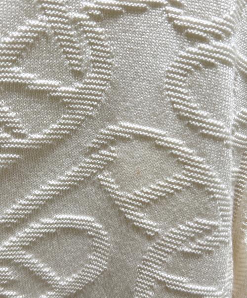 HERMES（エルメス）HERMES (エルメス) シェーヌダンクル シルクコットンVネックニットカーディガン ホワイト サイズ:36の古着・服飾アイテム