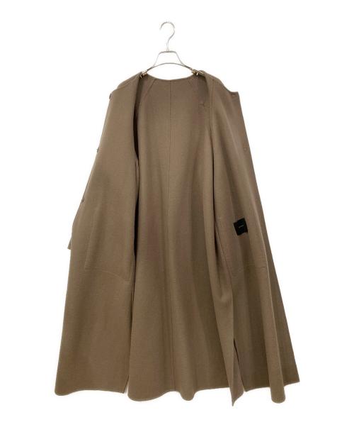 Spick and Span（スピック＆スパン）Spick and Span (スピックアンドスパン) ハイスリットロングリバーコート ブラウン サイズ:38の古着・服飾アイテム