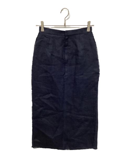 AURALEE（オーラリー）AURALEE (オーラリー) LINEN DOUBLE FACE FRINGE SKIRT ネイビーの古着・服飾アイテム